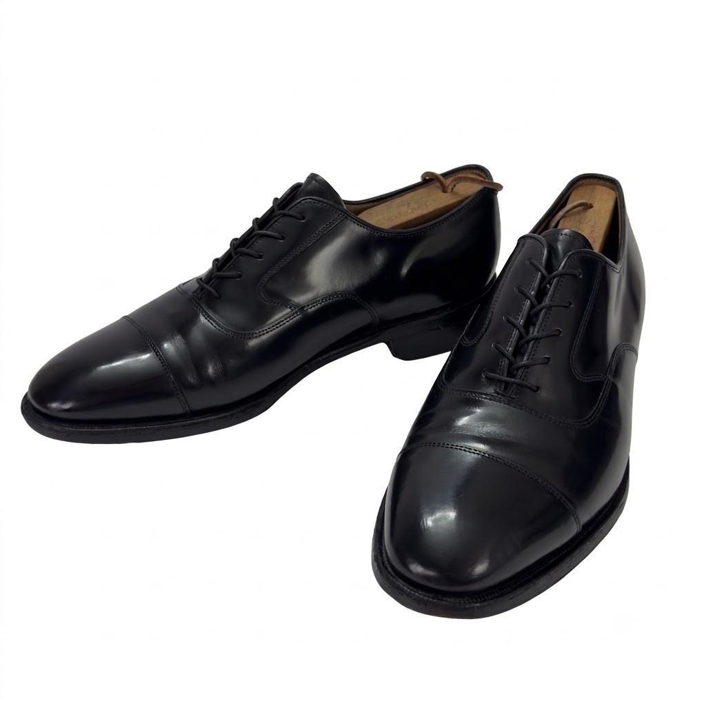 Johnston & Murphy Mens US 8.5 D Black Leather Cap Toe Oxford Dress Shoes 24-9311