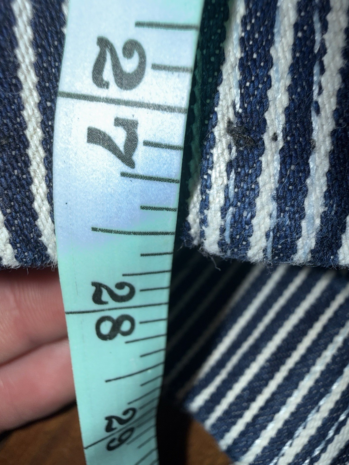 Dickies Engineer Overall Bibs Blue/White Stripe 48” Waists 27.5 In Seam Euc