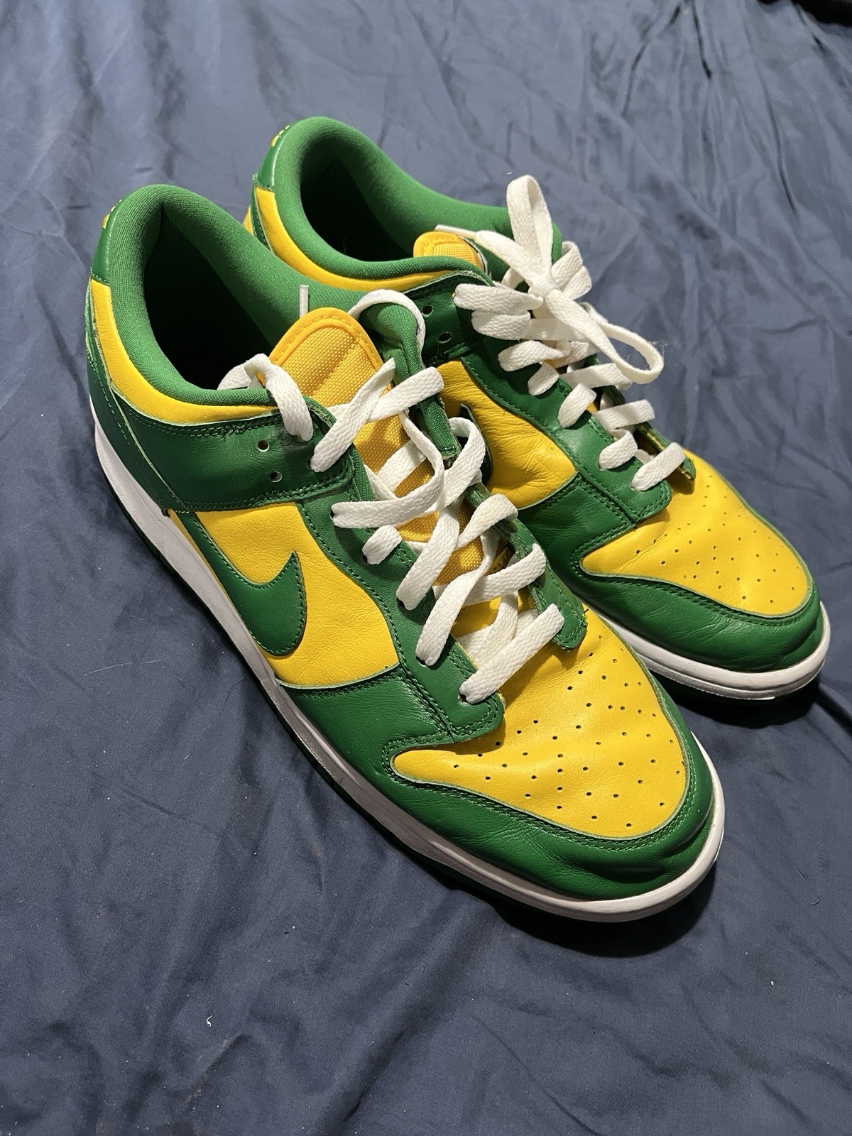 Nike Dunk Low SP 2020 Brazil CU1727-700 Low Top Leather Lace Up Green Size 12