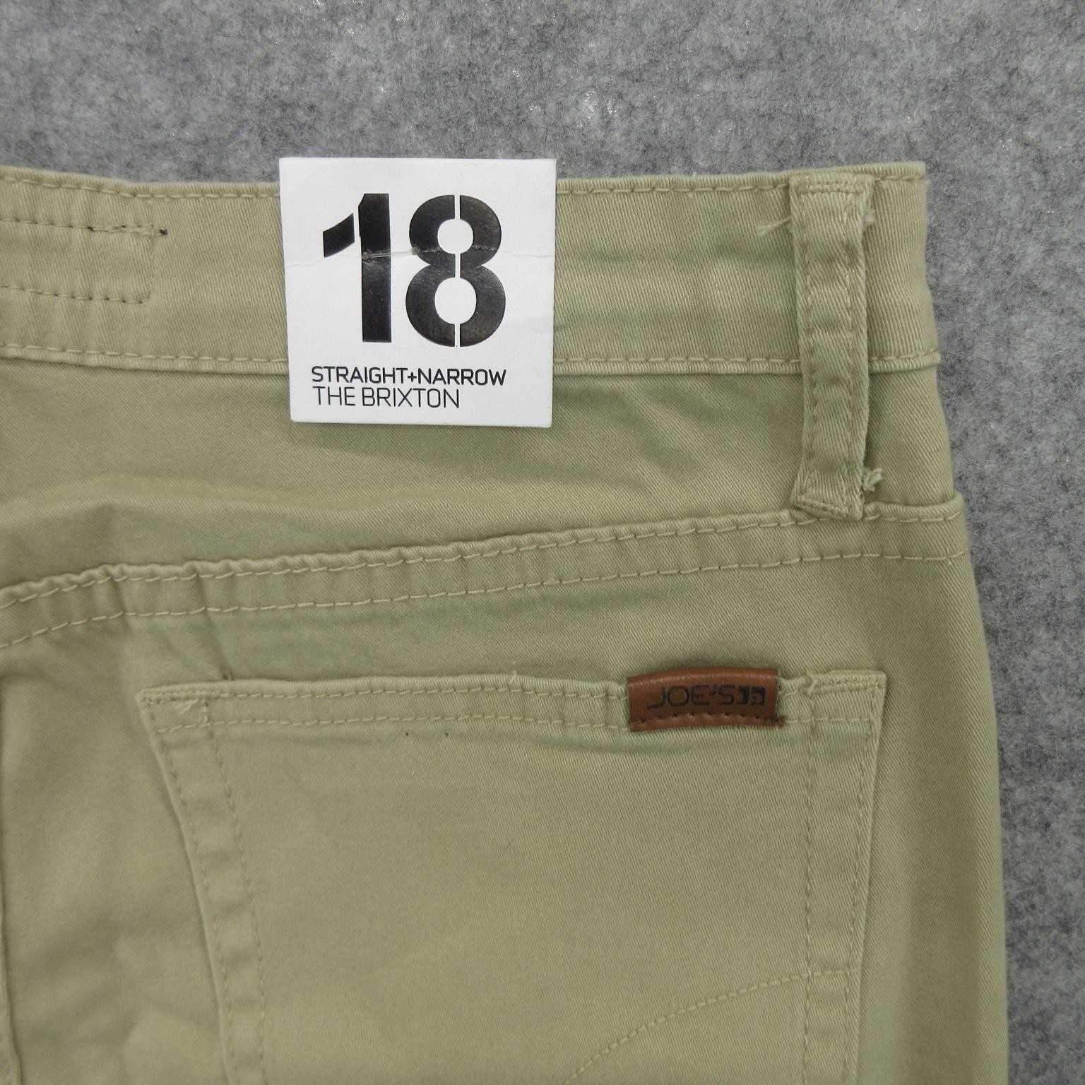 Joes Jeans Pants Boys 18 Khaki Straight Narrow The Brixton Stretch Cotton New