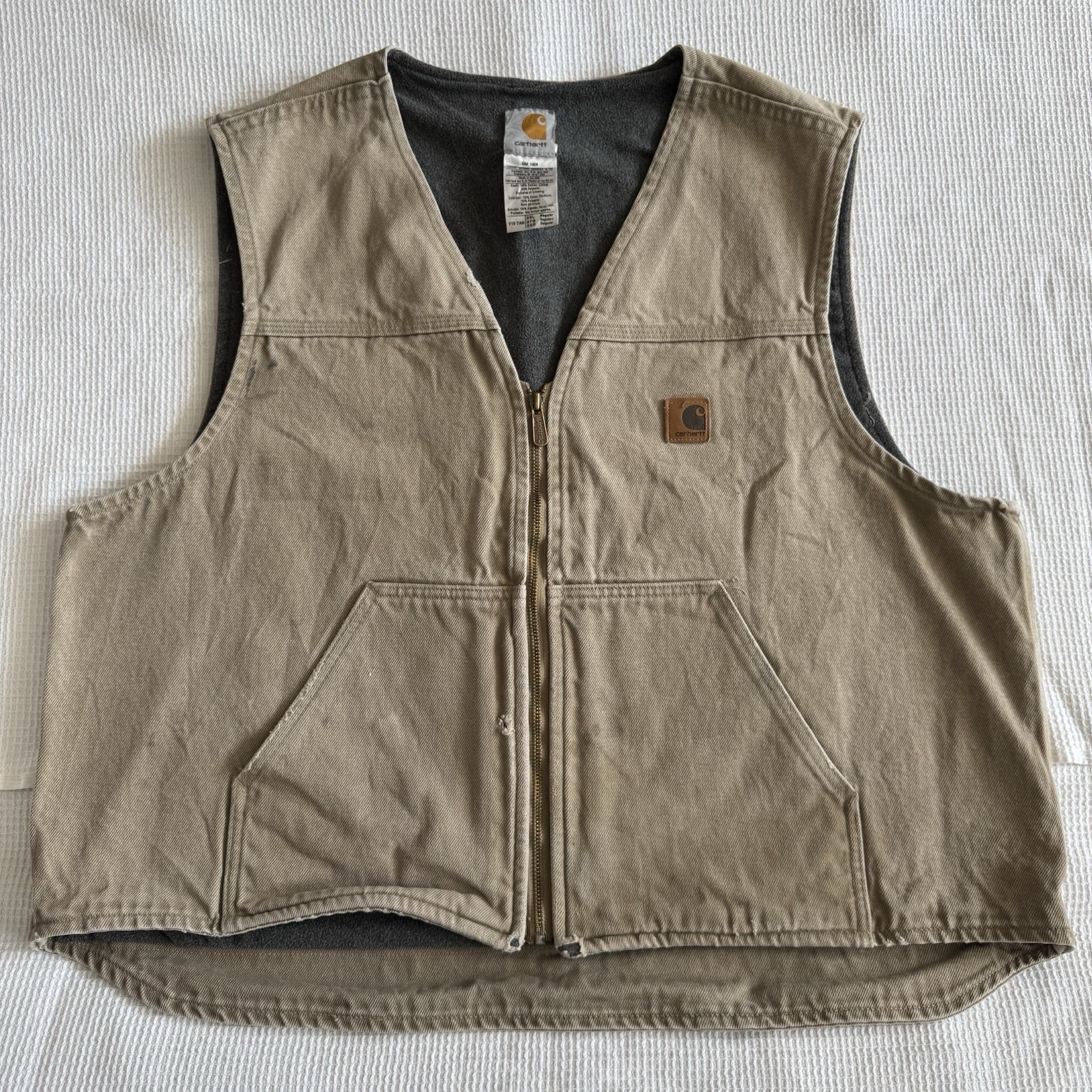 Vintage Carhartt Vest Men’s 2XL V19 TAN Made In USA 2005
