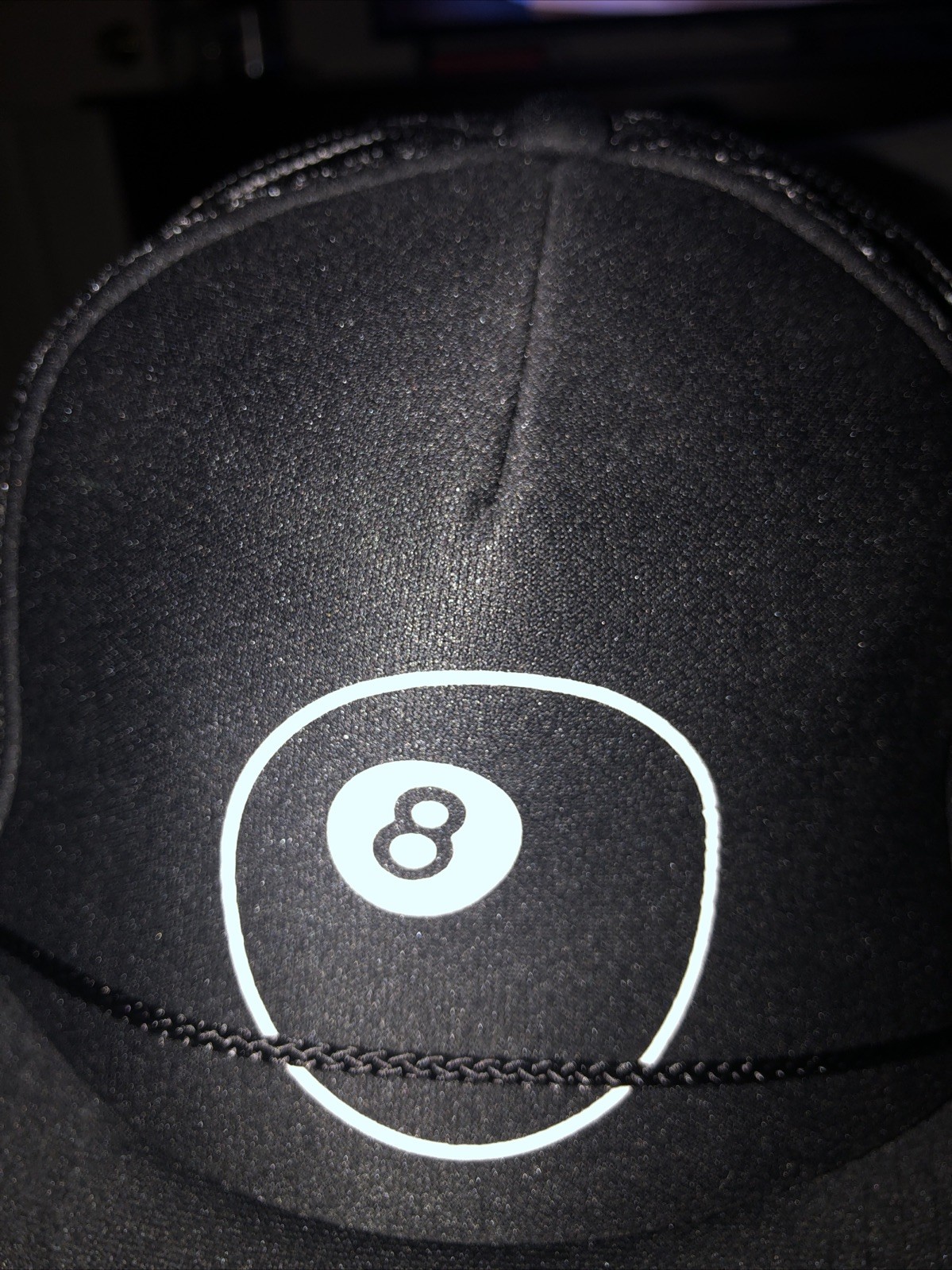 8 Ball Black Men’s Trucker Hat. Adjustable Back. Made By OTTO