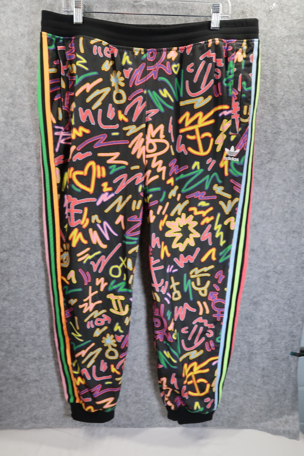 Adidas 90s Retro Graffiti Men XL (36X29) Colorful Joggers Sweatpants Hip Hop