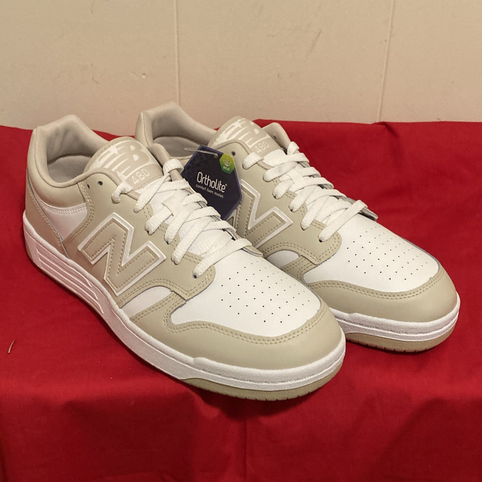 New Balance 480 BB480LBB Men’s 12 Moonbeam Beige White Sneakers New No Box