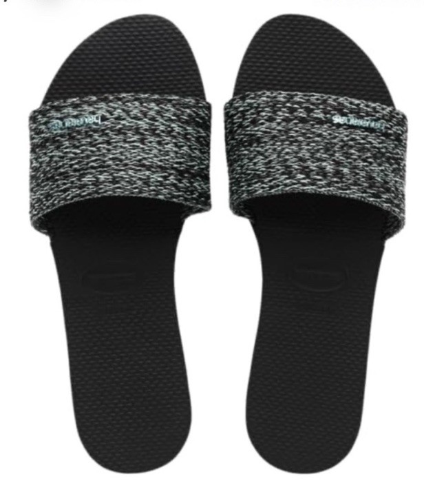 Havaianas You Malta Black/Blue Sky Slide Sandals US11/12