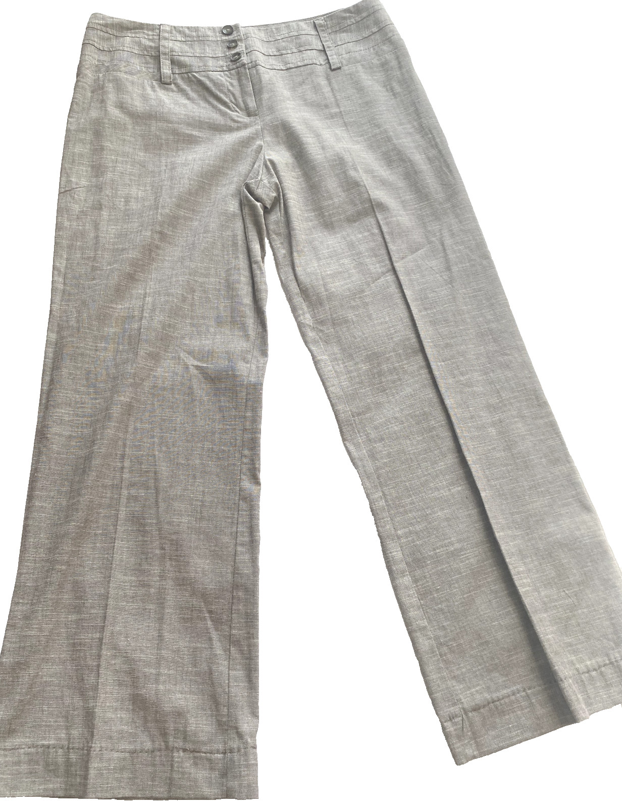 B-Wear Cotton-Spandex pants gray wide waist 3-button pant size 9