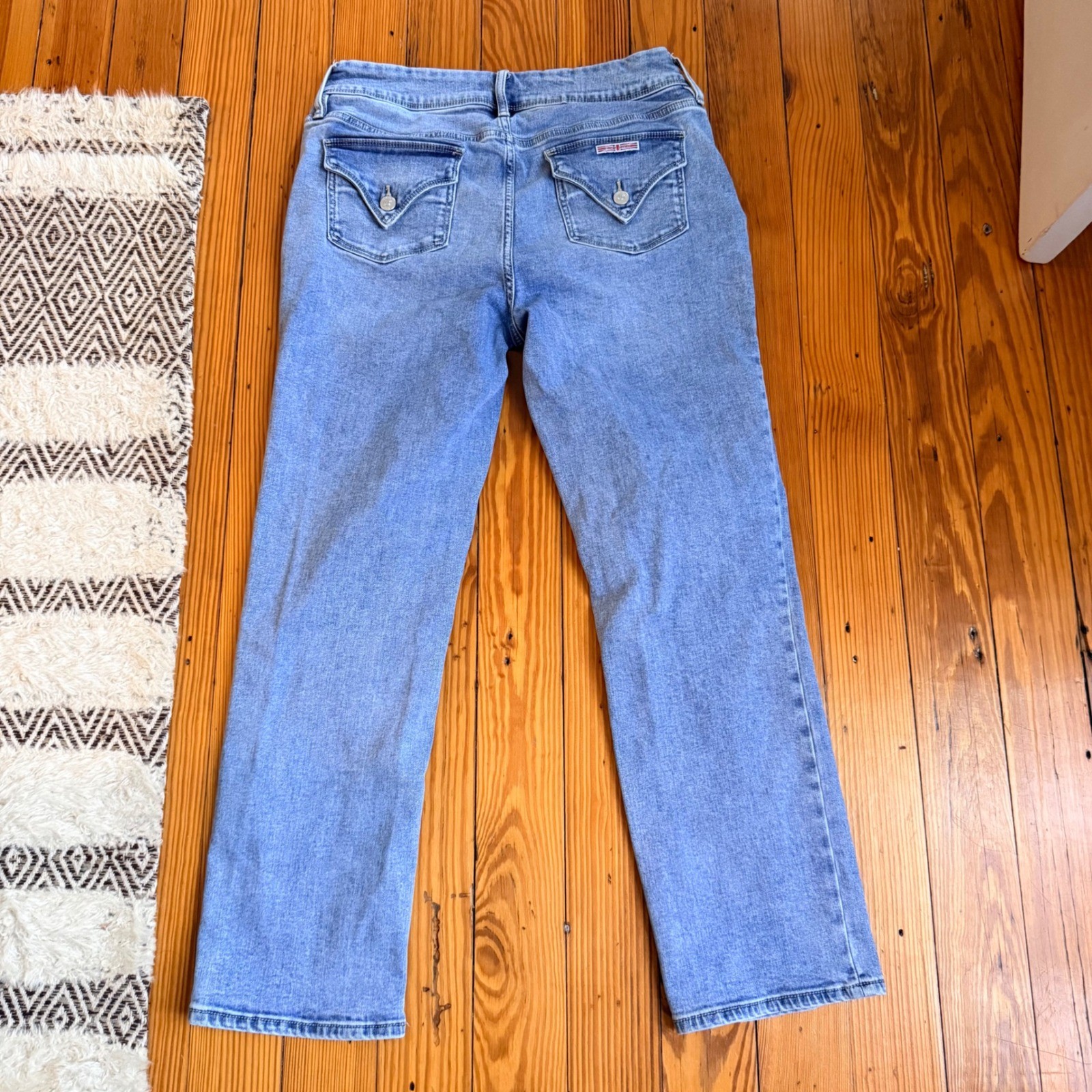 Hudson Jeans Womens 31 Straight Leg Light Wash Stretch Denim Flap Pockets 28.5
