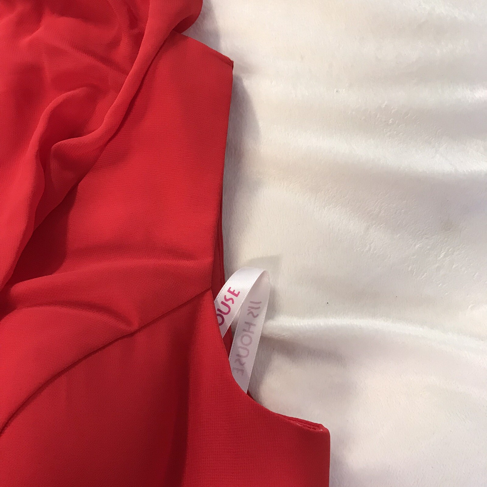JJS House Sleeveless Asymmetrical Dress Women’s Size 14 Color Red V-Neck Hi-Low