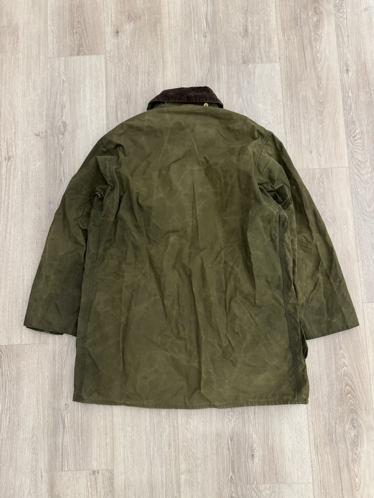 vintage Barbour A200 Border Waxed Olive Green Jacket 42/107CM Size L England