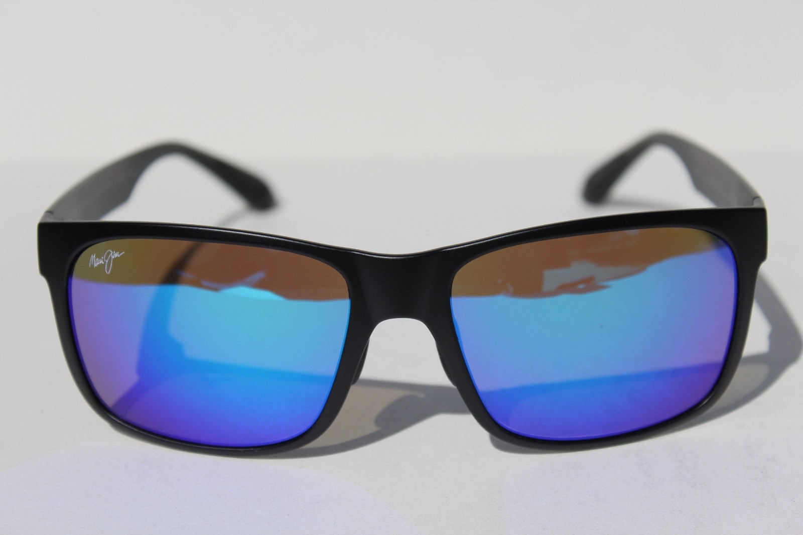 MAUI JIM Red Sands POLARIZED Sunglasses B432-2M Matte Black/Blue Hawaii NEW
