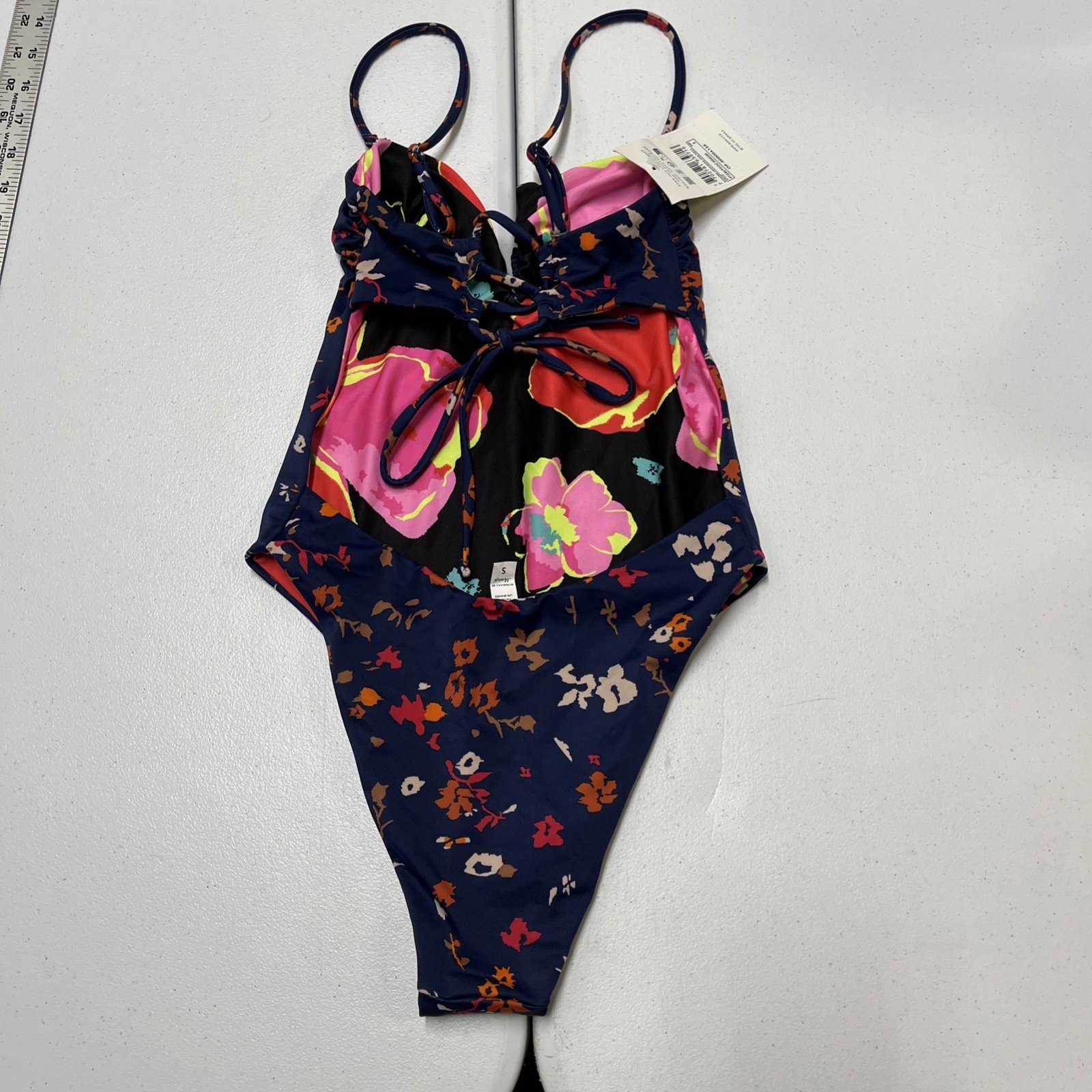 Maaji Swimsuit Floral Reversible One Piece Size S Strappy Back Beach Vacation