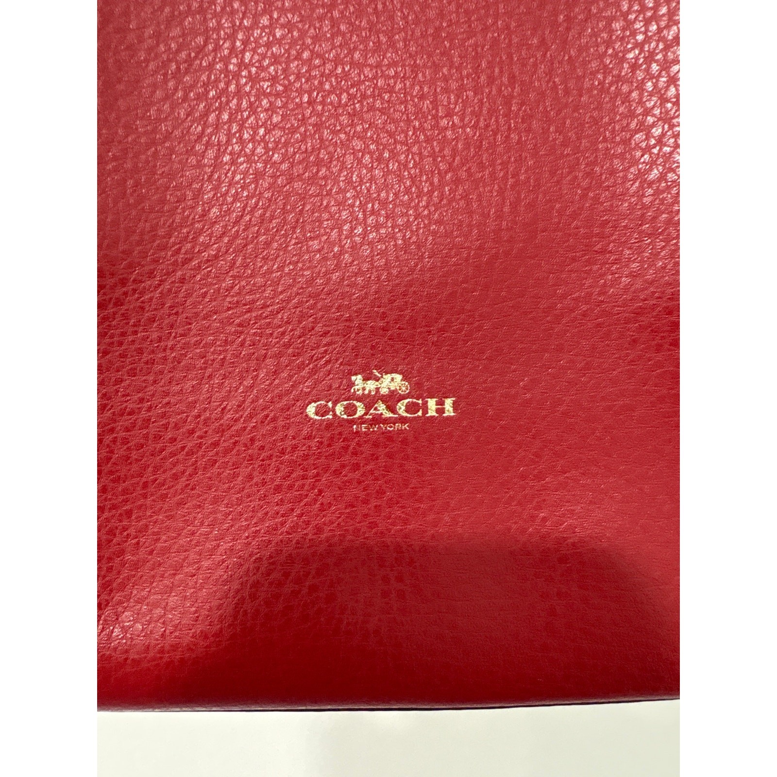 Coach Leather Derby Tote Bag Red