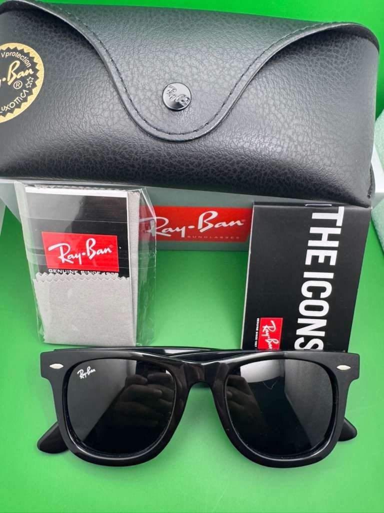 Ray-Ban RB2140 Wayfarer Sunglasses Black Frame & Black Lens Classic Style