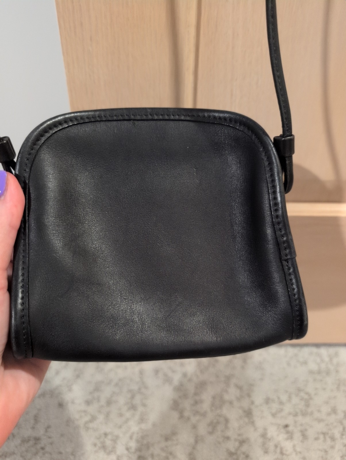 Vintage Coach Abbie Black Leather Crossbody 9017