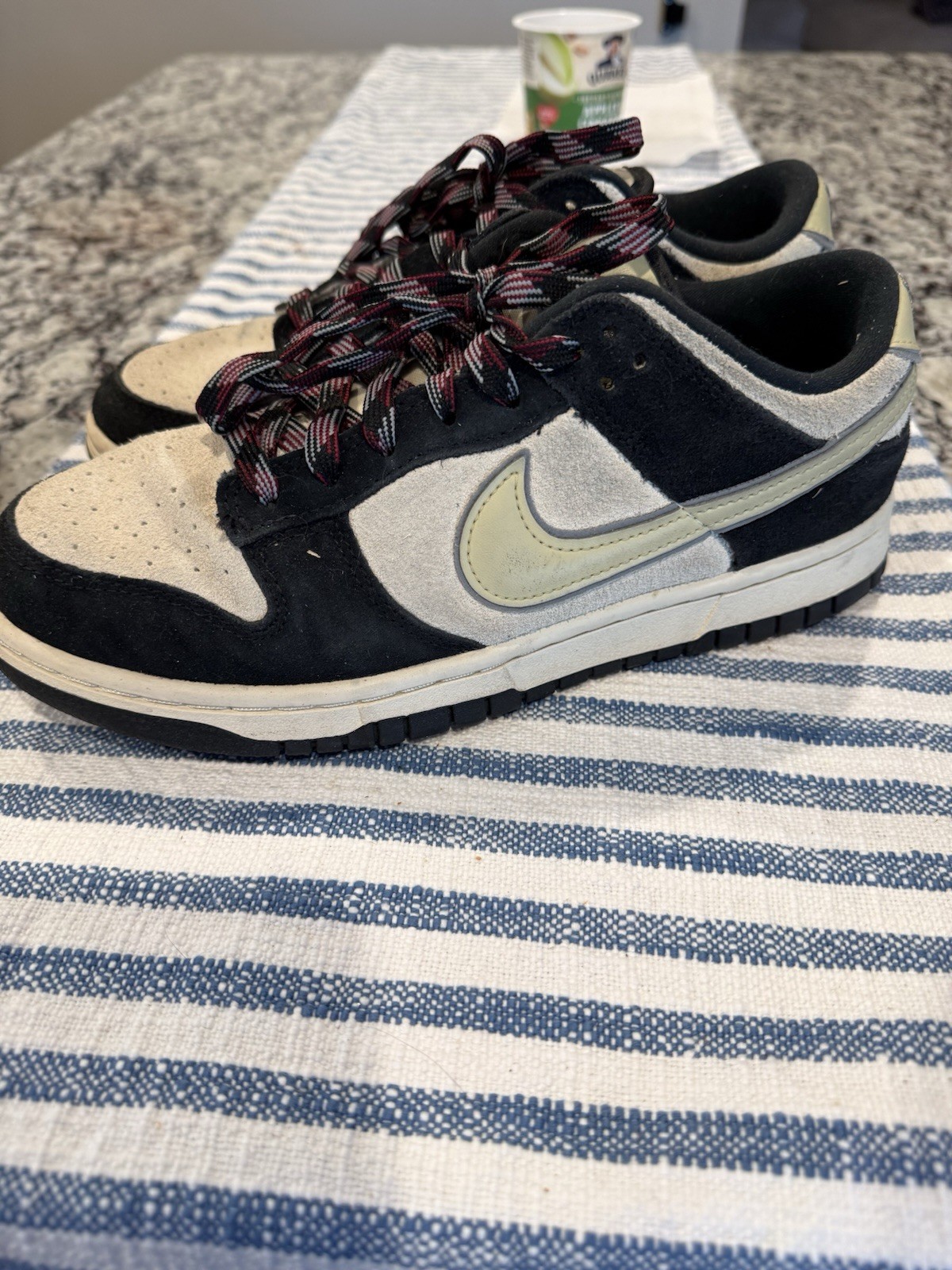 Nike Dunk Low Men’s Suede Low Top Lace-Up Sneaker Black Gray Beige DV3054-001