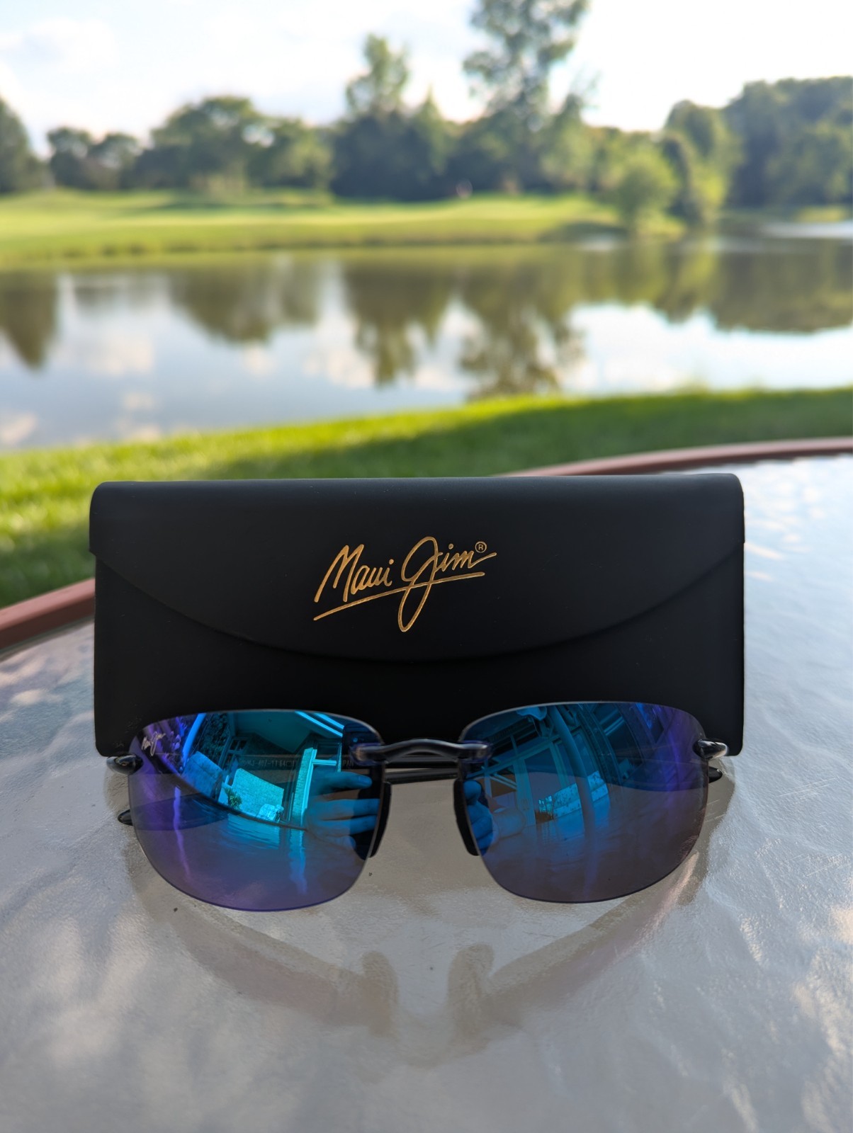 Maui Jim Ho’okipa MJ907-02 Translucent Frame Blue Lens Polarized Sunglasses Case