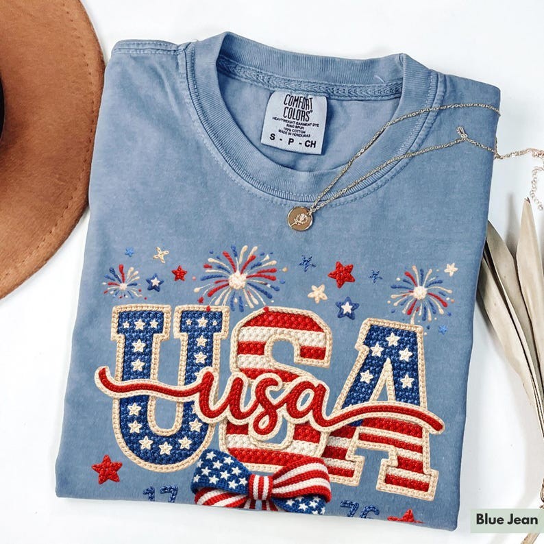 Comfort Colors USA Shirt for Independence Day TShirt for 4th of July – No Embro