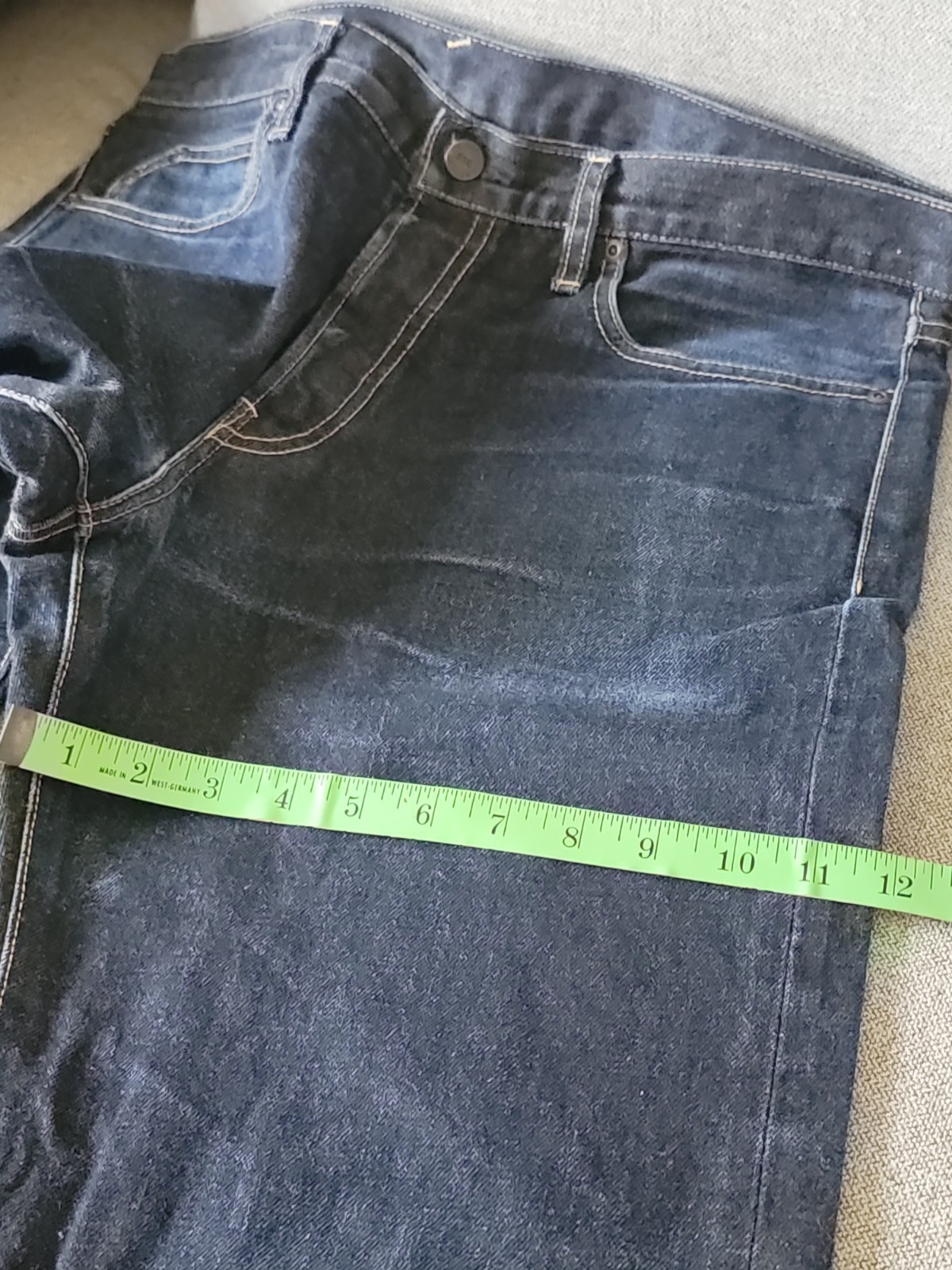 Sz L 36×31 FTC For The City Japan Made Raw Denim Jeans Indigo FADED PATINA GREAT