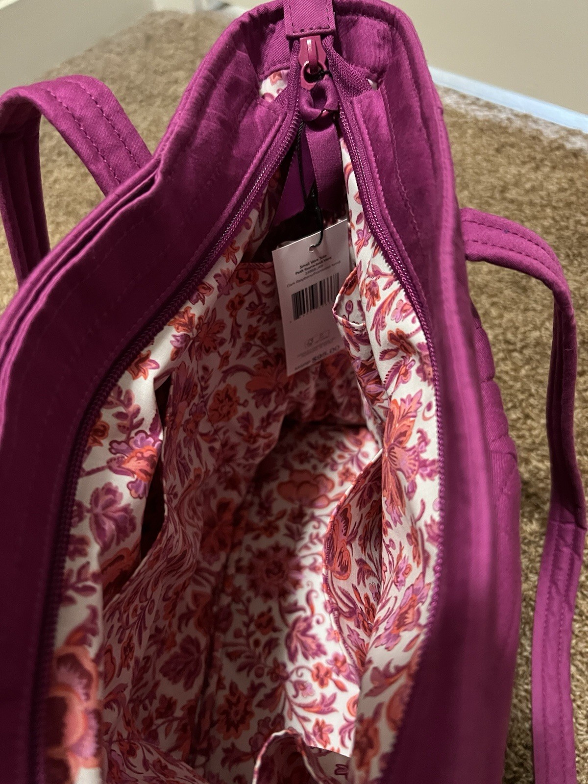 *NWT* Small Vera Tote and Turnlock Wallet in Dark Raspberry