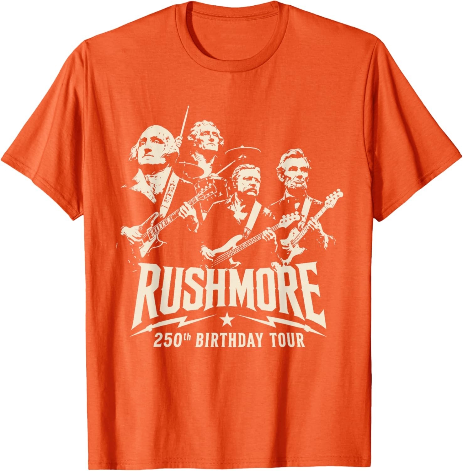 Funny Mount Rushmore 250th Birthday Tour Rockstar Graphic T-Shirt