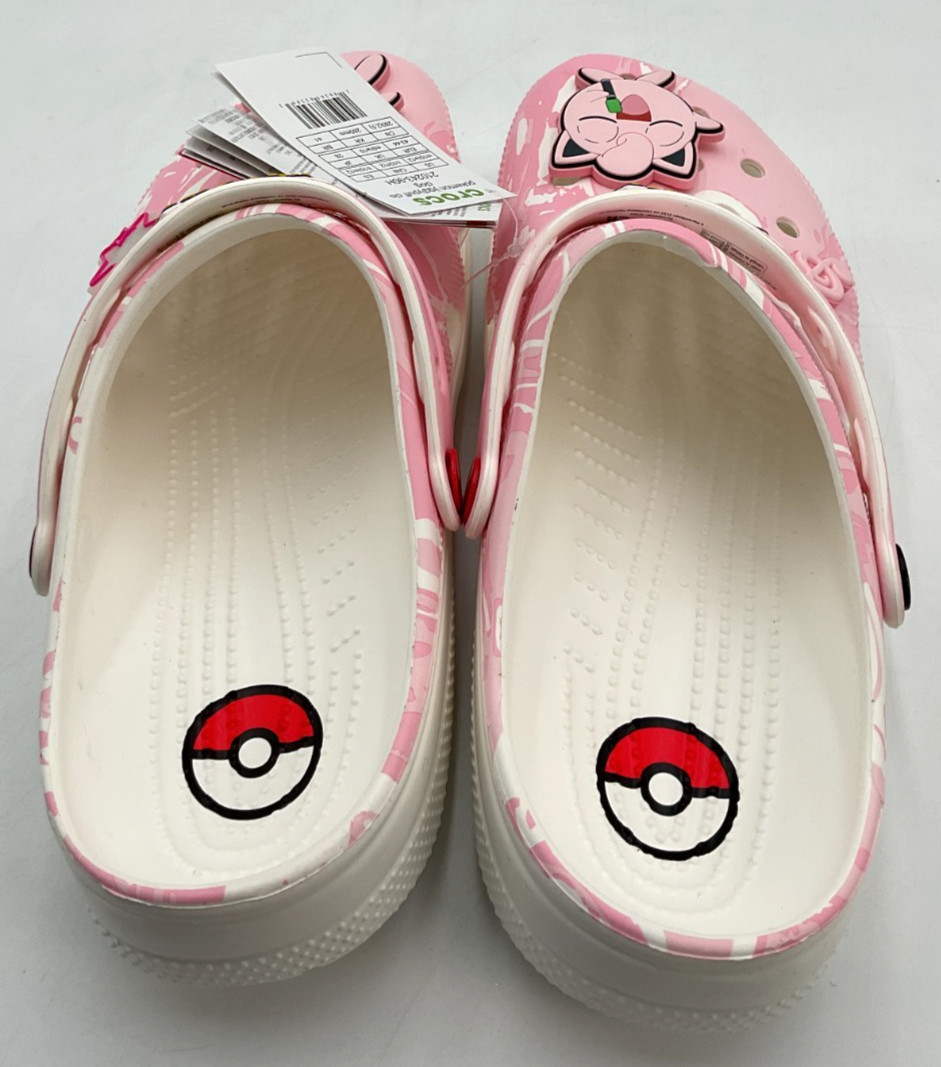Pokémon x Crocs Jigglypuff Classic Men’s 9 / Women’s 11 Pink/White Clogs NIB