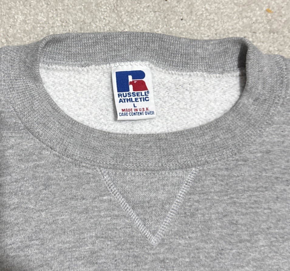 Vintage 90s Russell Athletic Auburn Tigers Crewneck Sweatshirt Mens L Gray USA