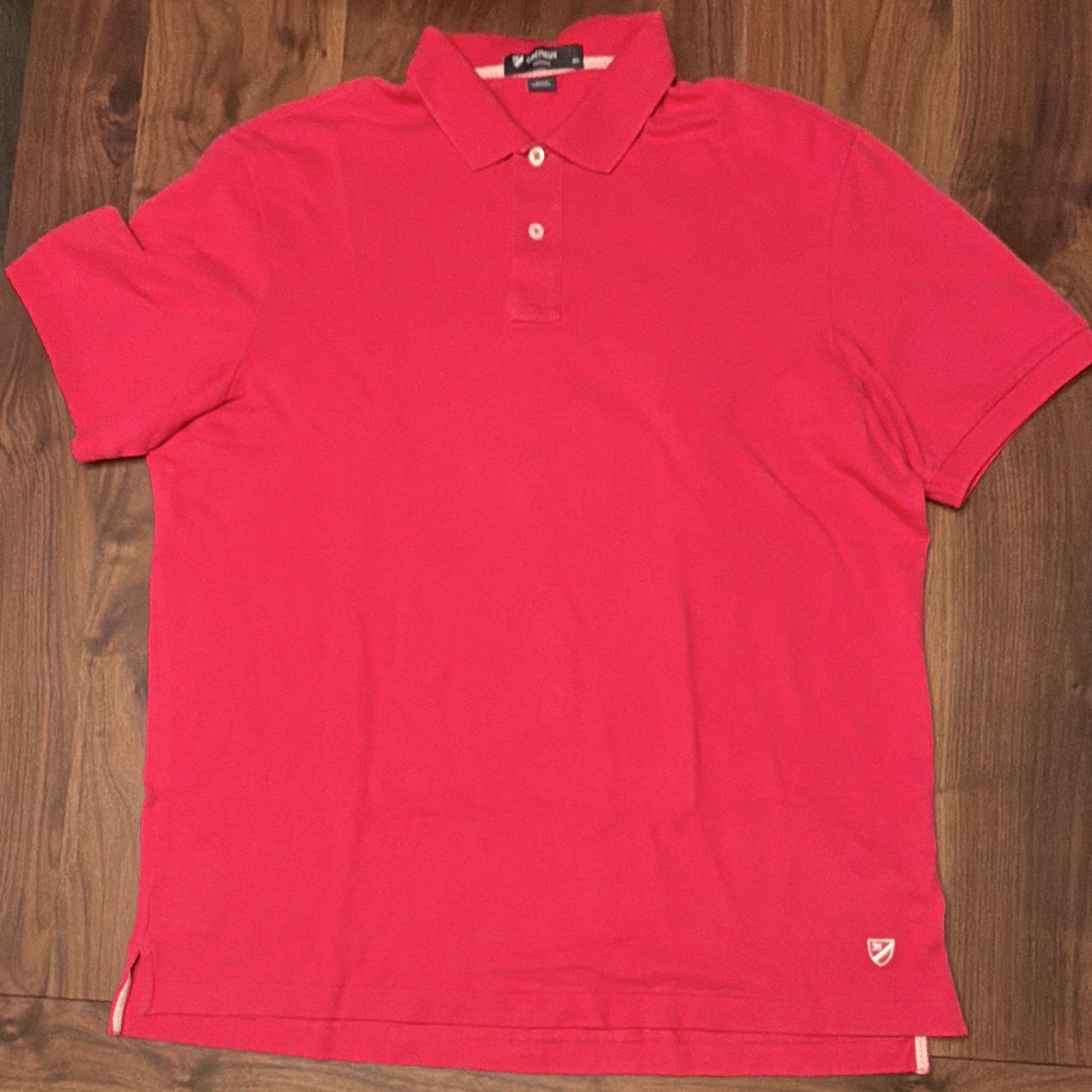 Cremieux Classics Men’s hot PINK Solid Knit Short Sleeve Collared Polo Shirt L