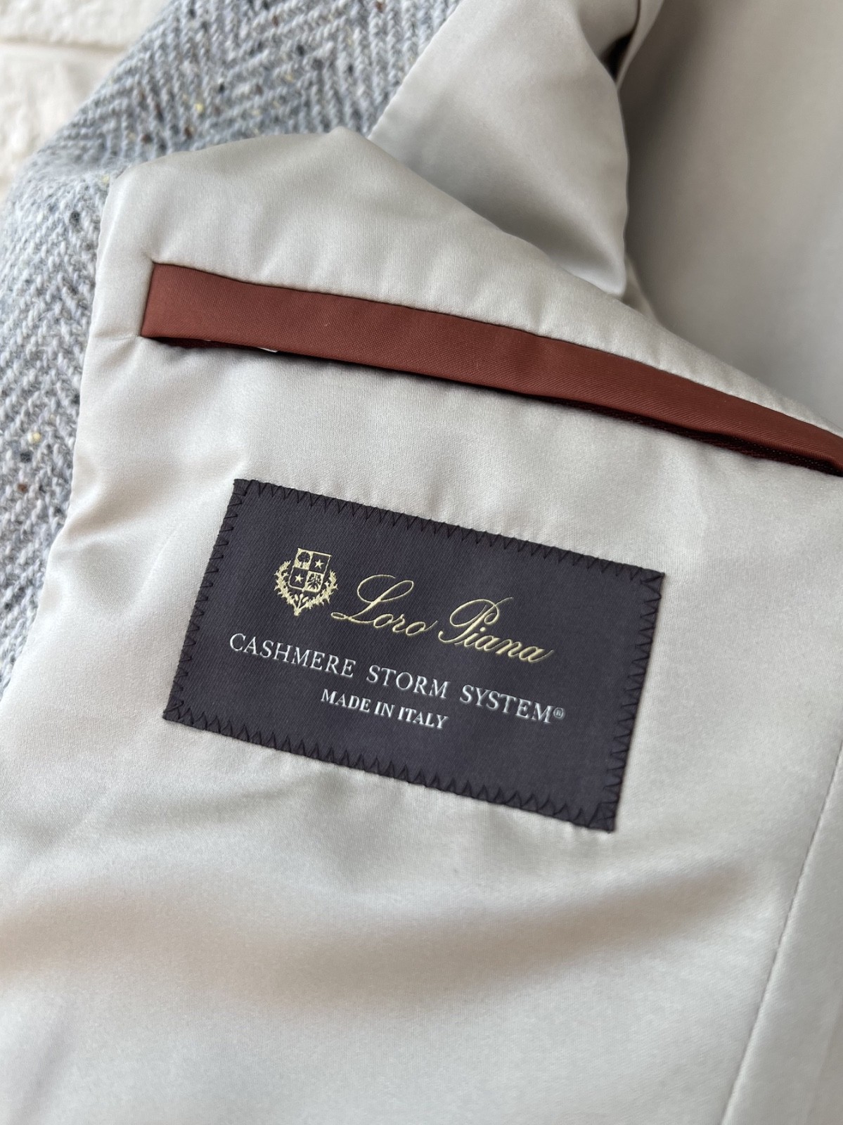 Loro Piana Martingala Cashmere Storm System Knit Gray Coat Jacket Men’s 50