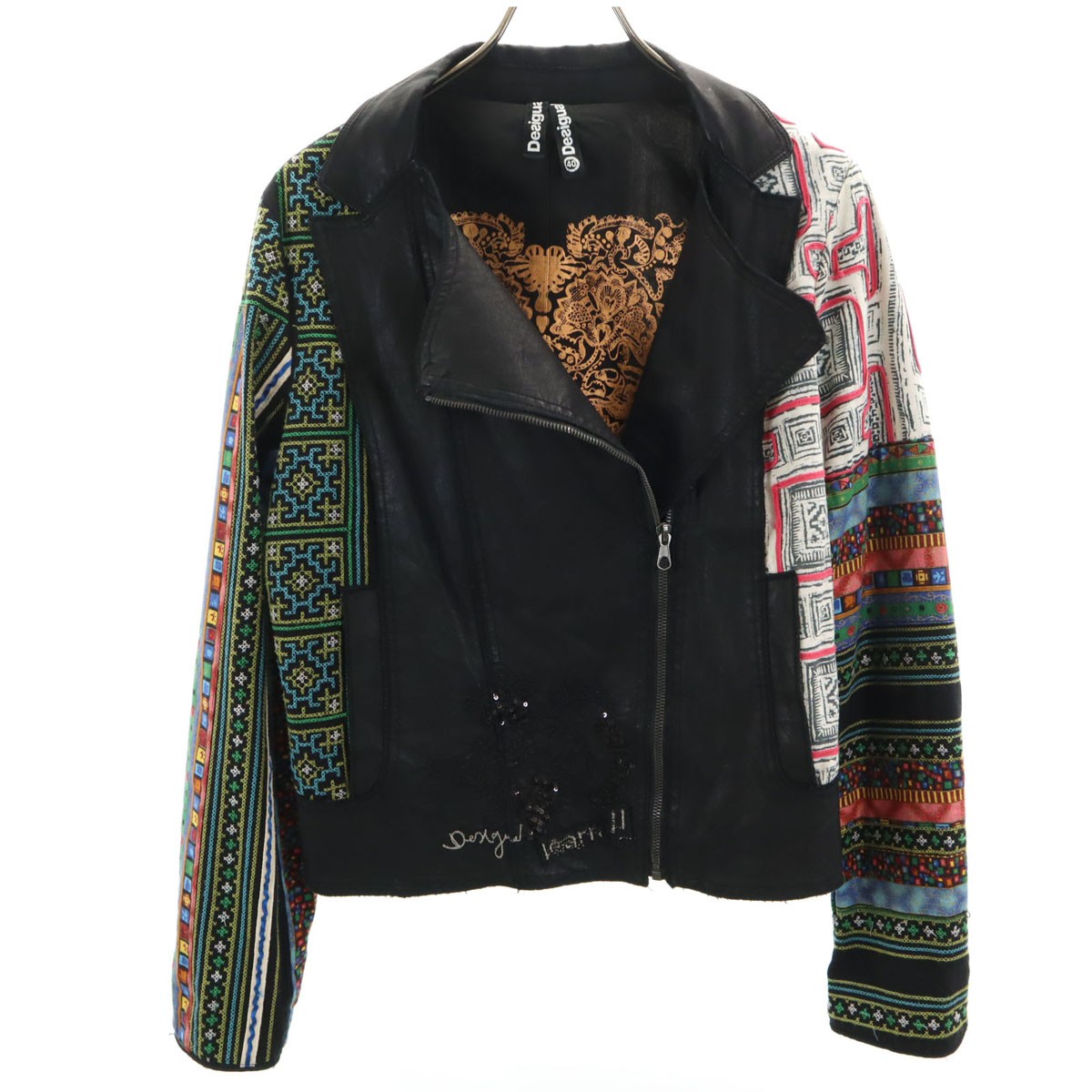 Desigual Ethnic Pattern Double riders jacket 40 Multi Women