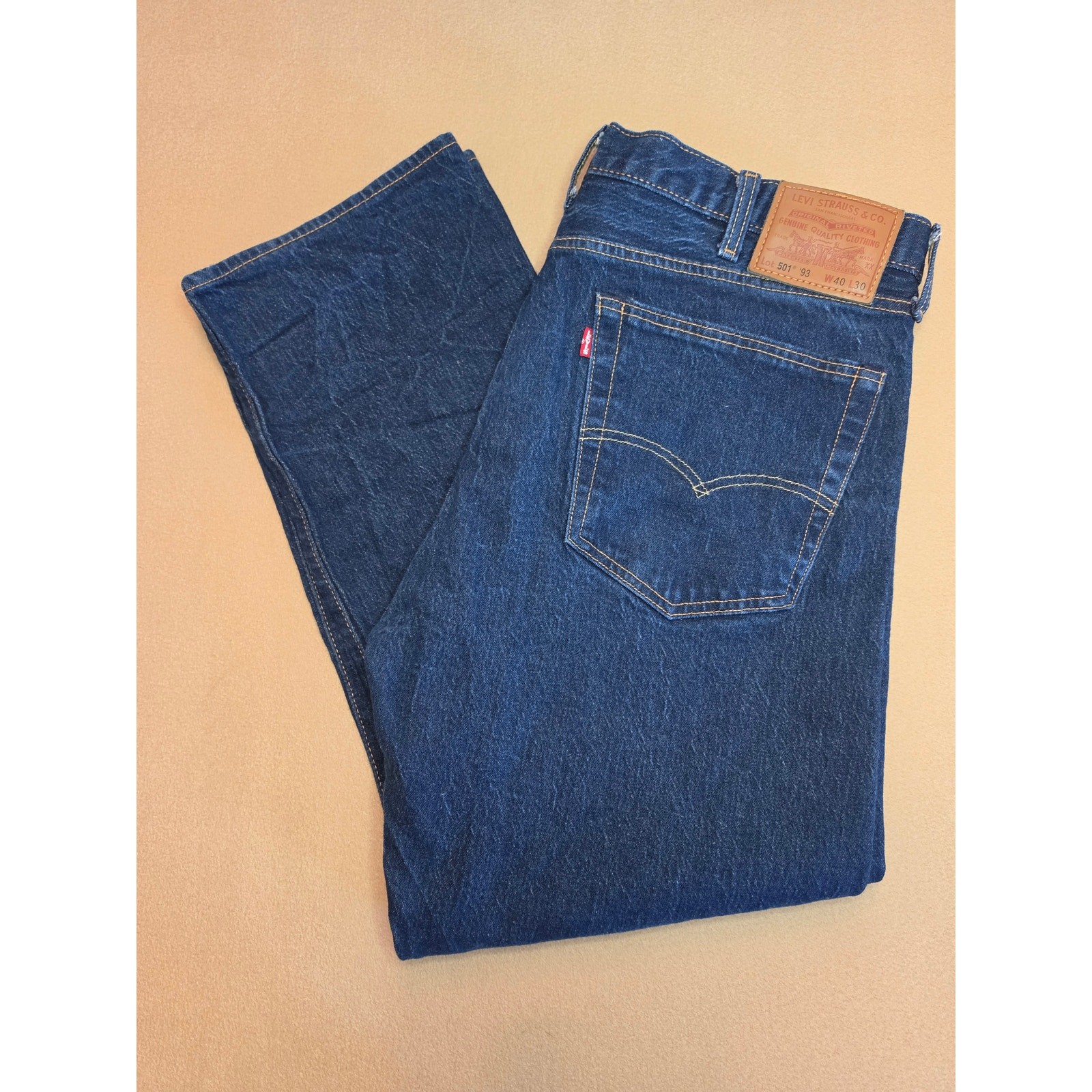 Levi’s 501 Dark-Wash Button-Fly Men’s Straight Jeans Sz 40×30