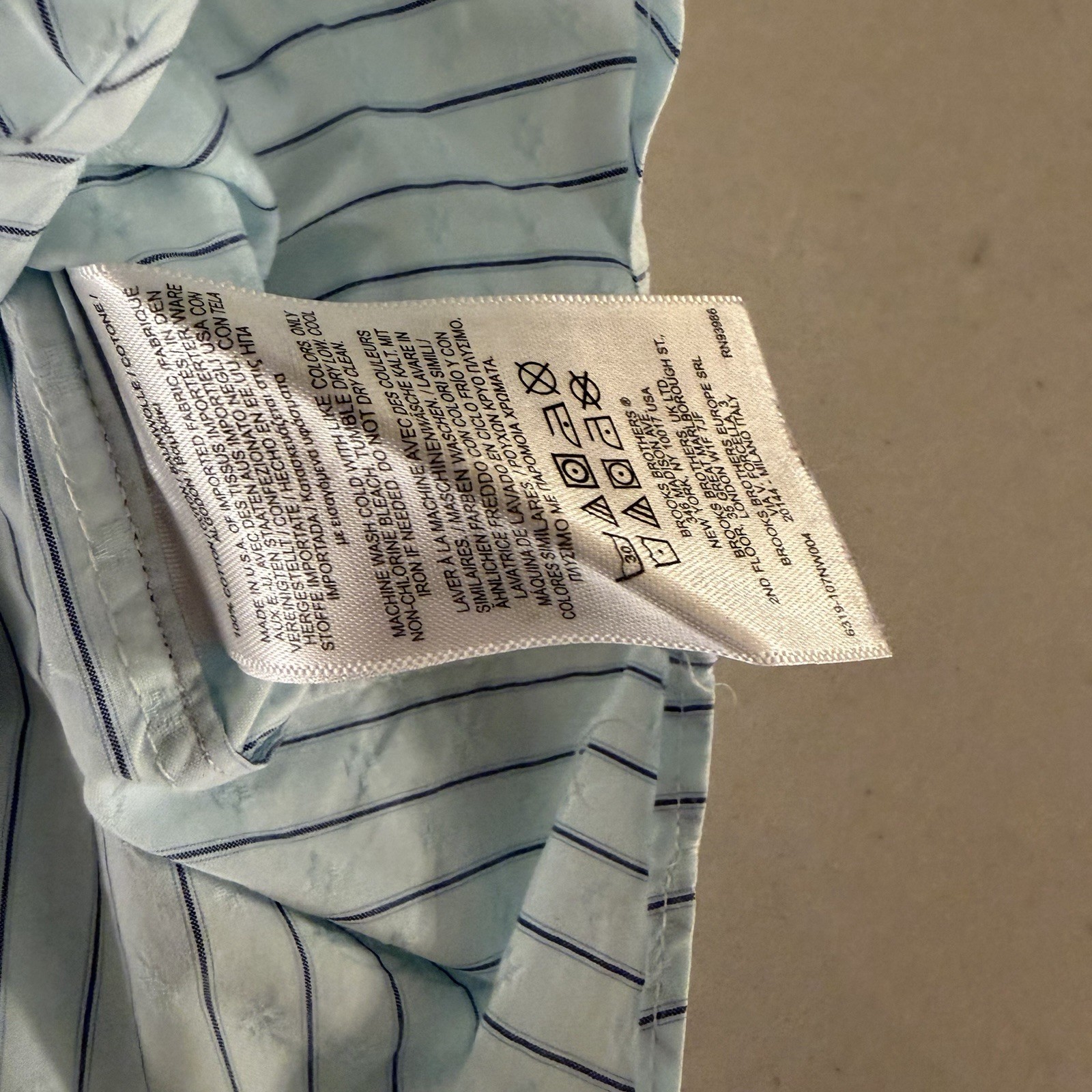 Brooks Brothers Thomas Mason Cotton Check Dress Shirt XL Made In USA Madison Fit