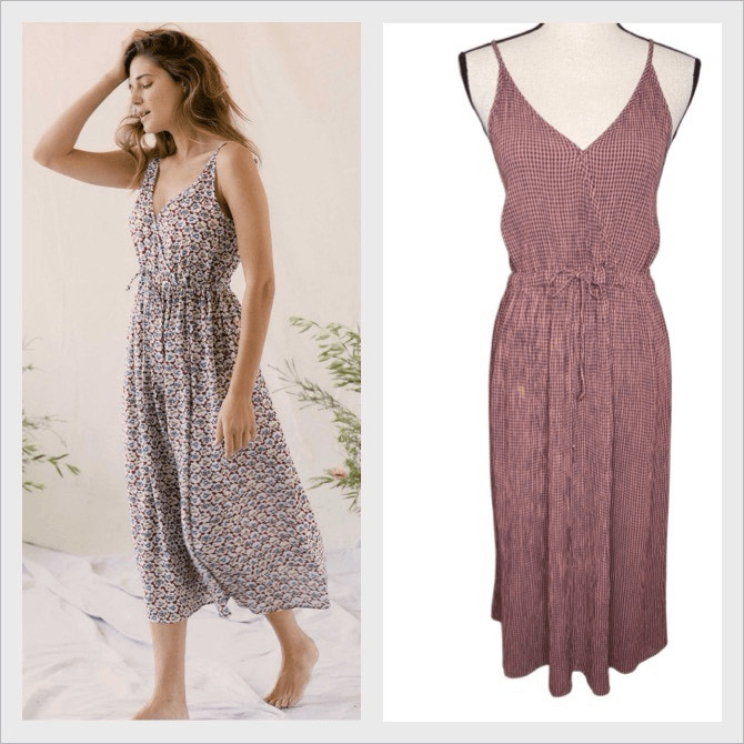 Christy Dawn Lincoln Dress in Eggplant Gingham Size L Breezy, Sustainable