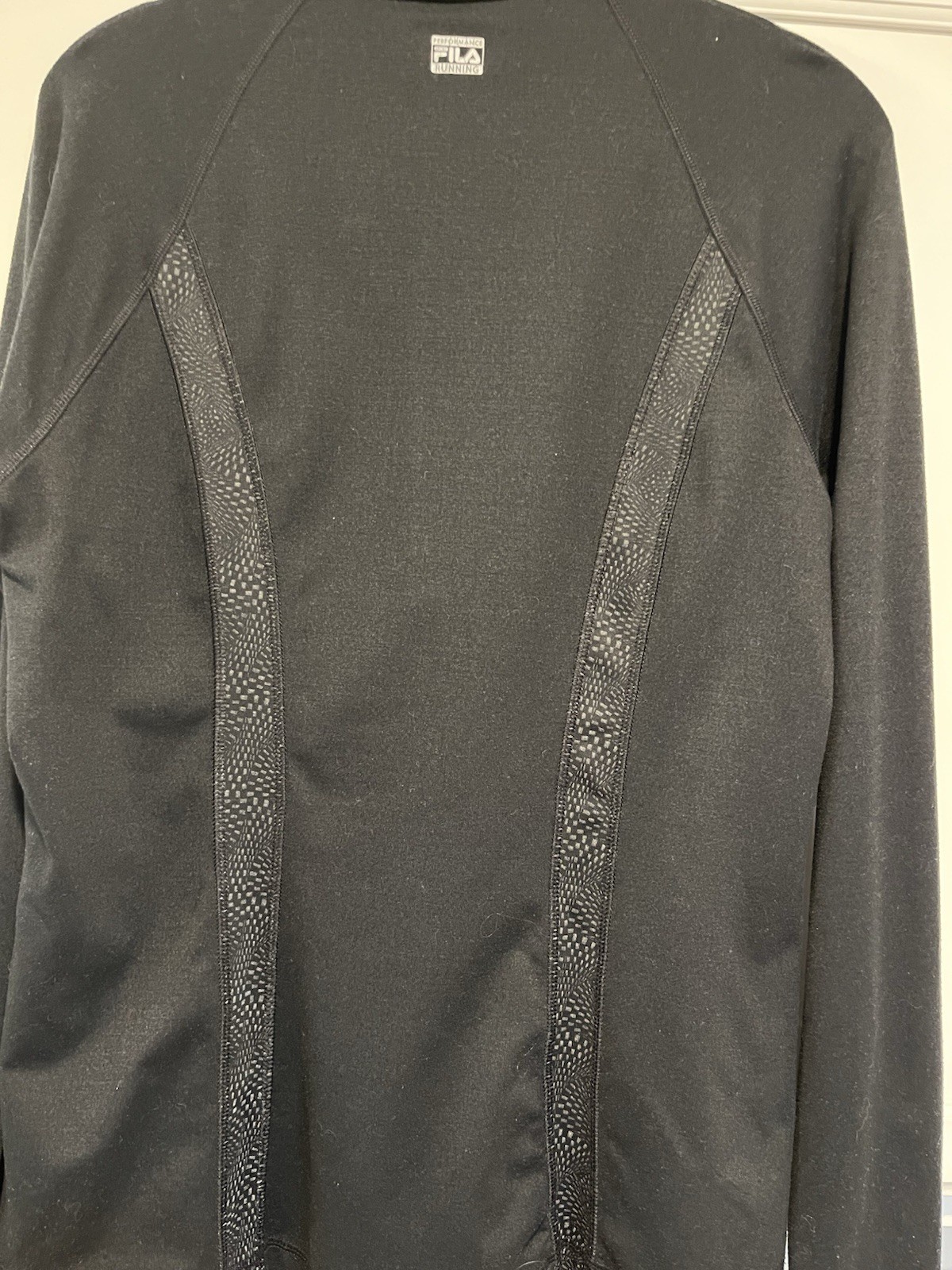 FILA Sport Women’s L Black/Gray Track Jacket 1/4 Zip Thumbholes