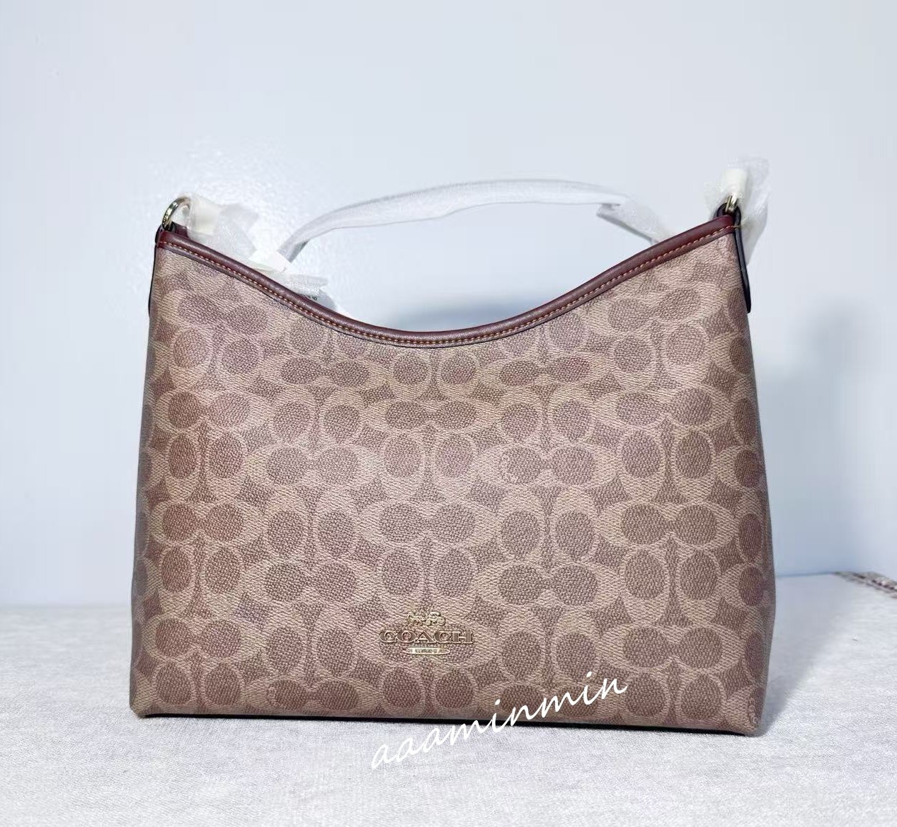 NWT Coach Laurel Shoulder Bag In Signature Canvas CV975 -Gold/Tan/Brown