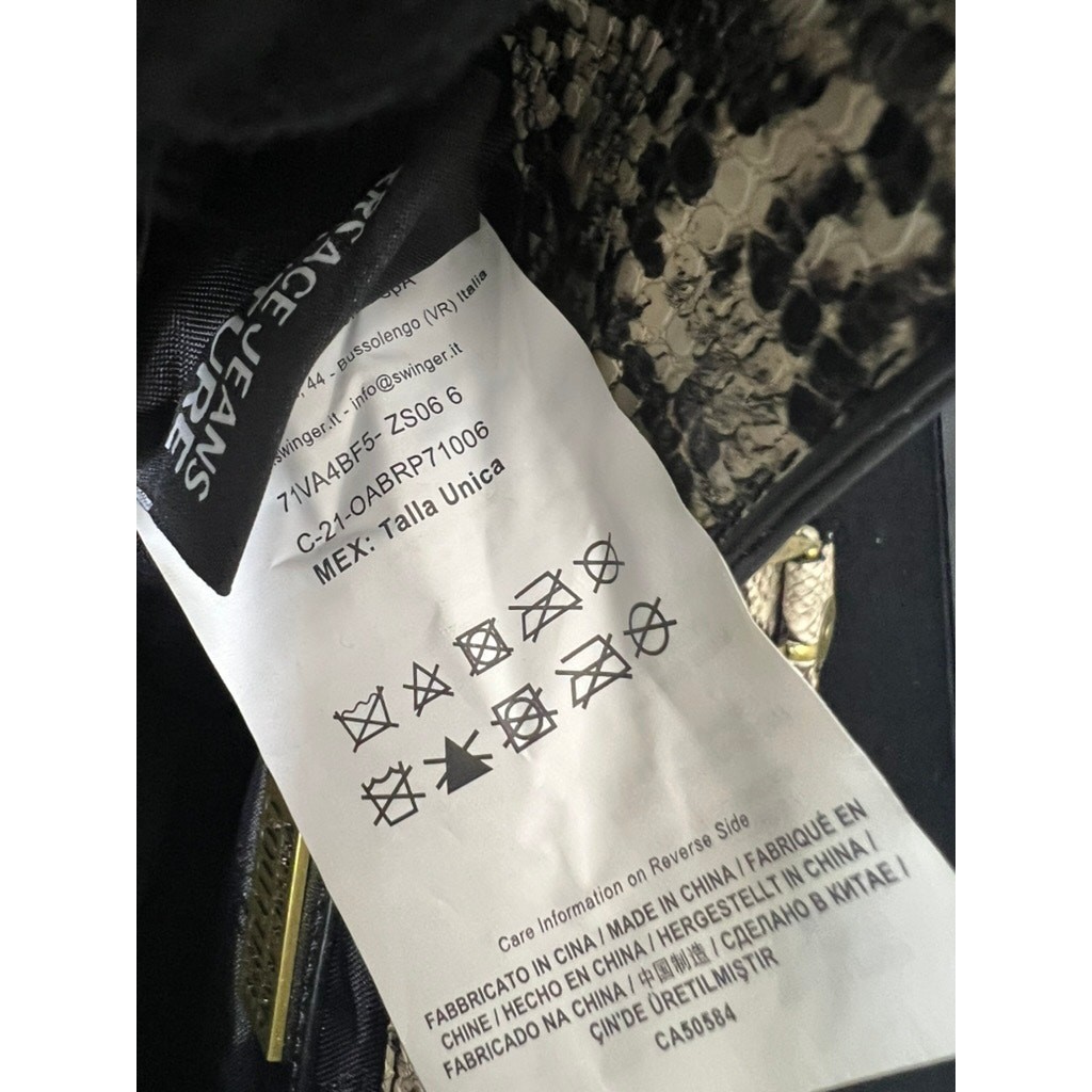 Versace Jeans Couture Snake Print Gold Chain Shoulder Bag 71VA4BF5 NWT