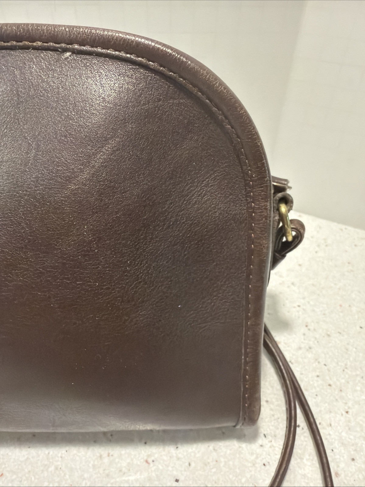 Vintage COACH 9017 Brown Crossbody Bag Mini Purse 7”x6”