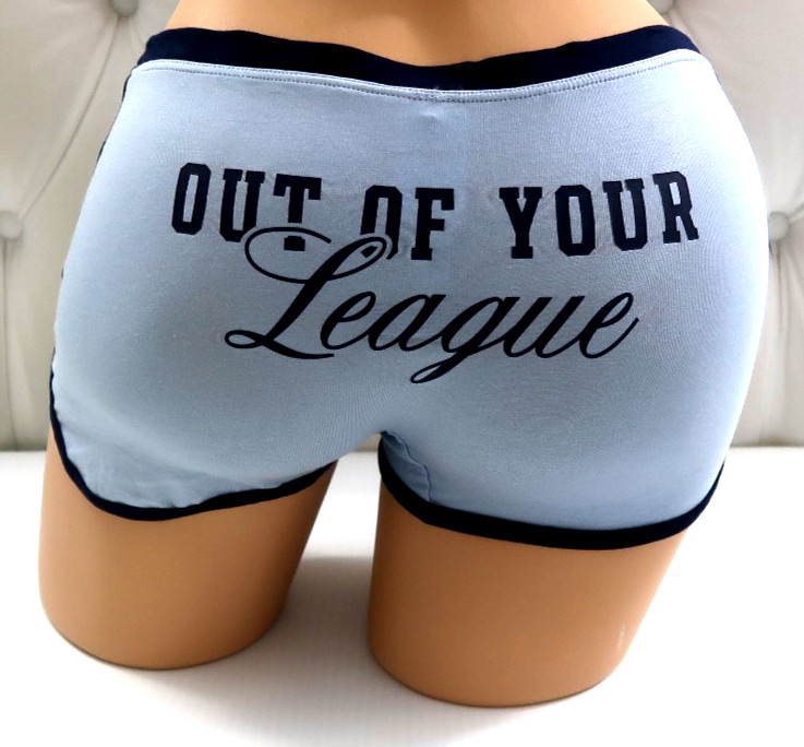 Victoria’s Secret Pink Cotton Dorm Boyshort Panty Blue Out of Your League NEW