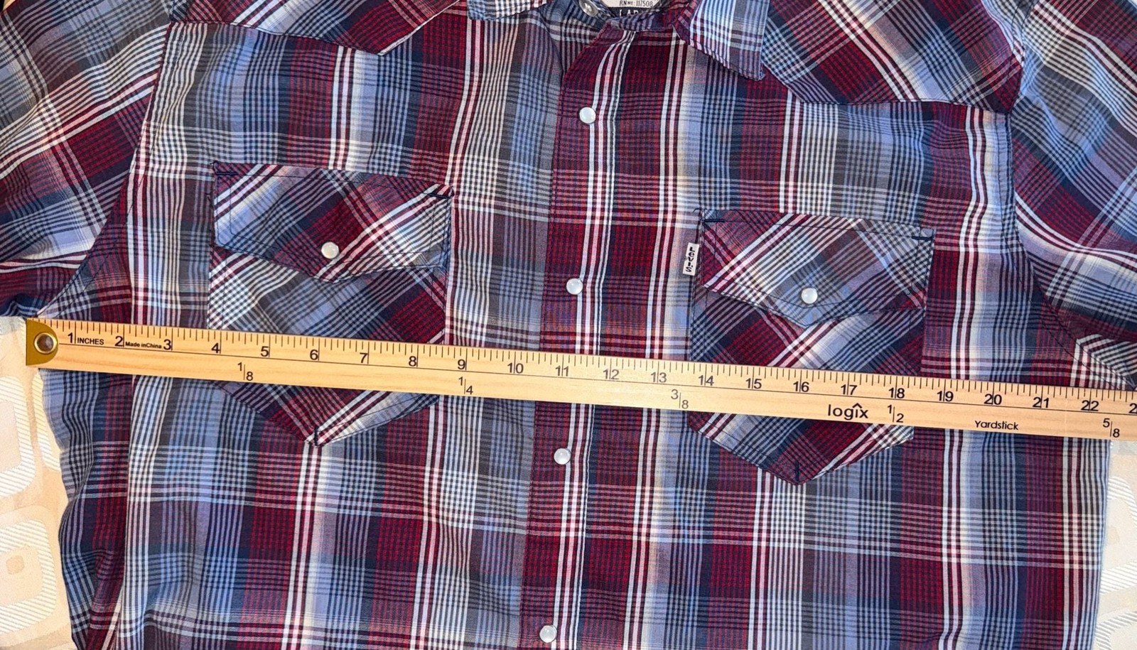 Levi’s Plaid Western Snap Front Shirt Size Large
