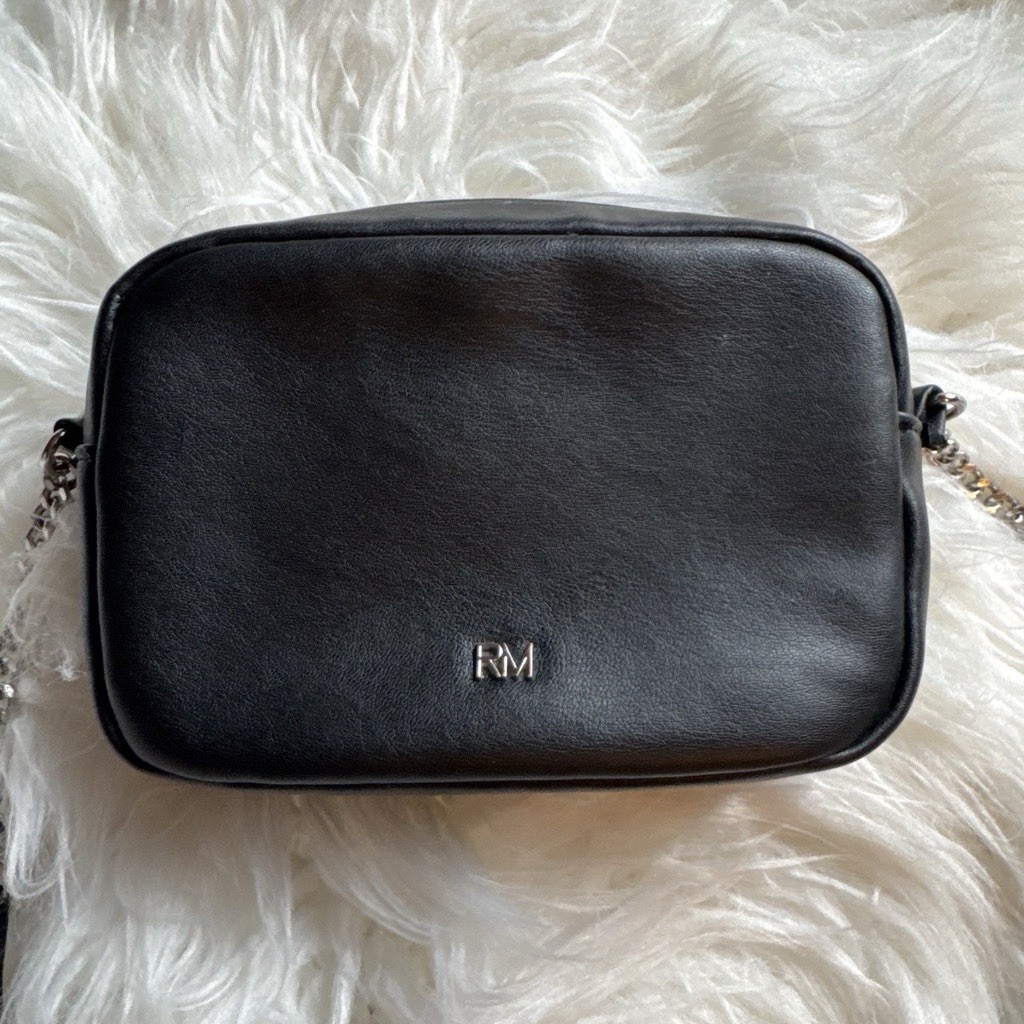 Rebecca Minkoff Black Small Quilted Studded Crossbody Bag Chain Strap Zip