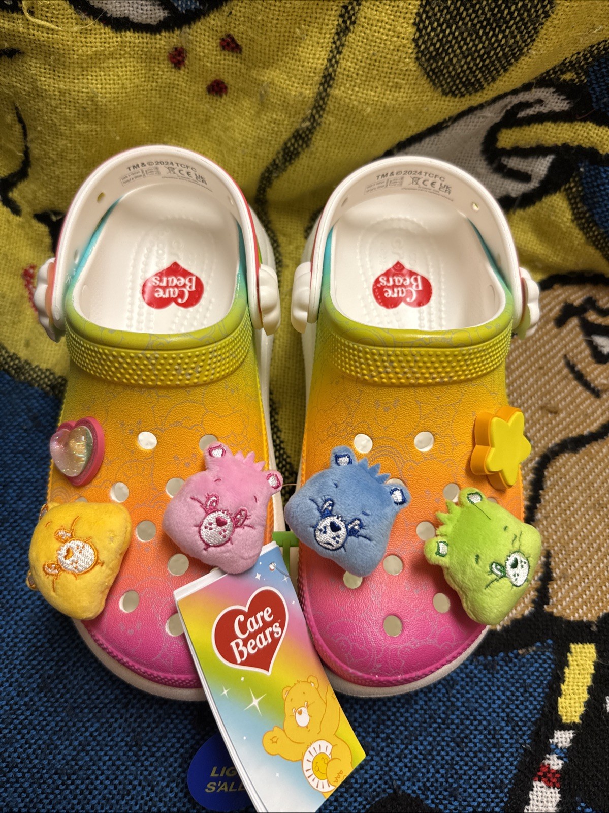 NWT CROCS Care Bears Crush Clog Multicolor Light Up S’allume Sz W6 M4