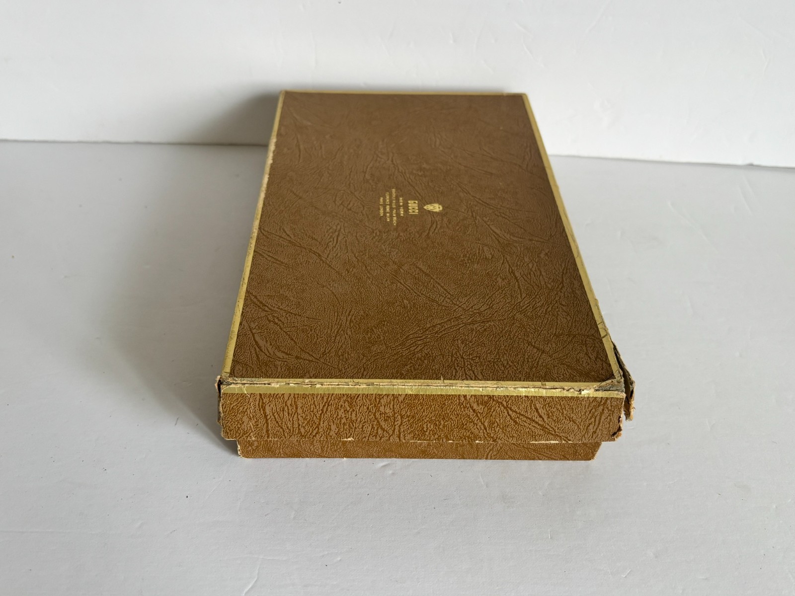 Vintage Gucci Black Suede Leather Clutch Enamel GG Logo Original Box