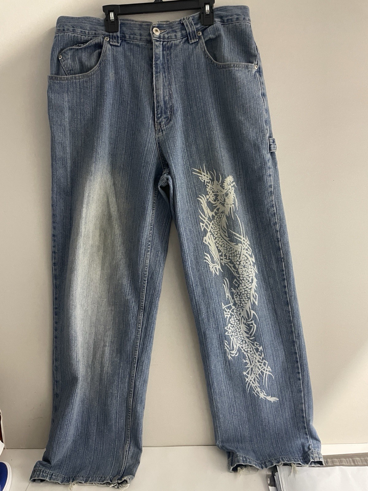 Vintage MUKA Jeans Mukawear Symbol Wash Japanese Style Denim Baggy Fit 36/34