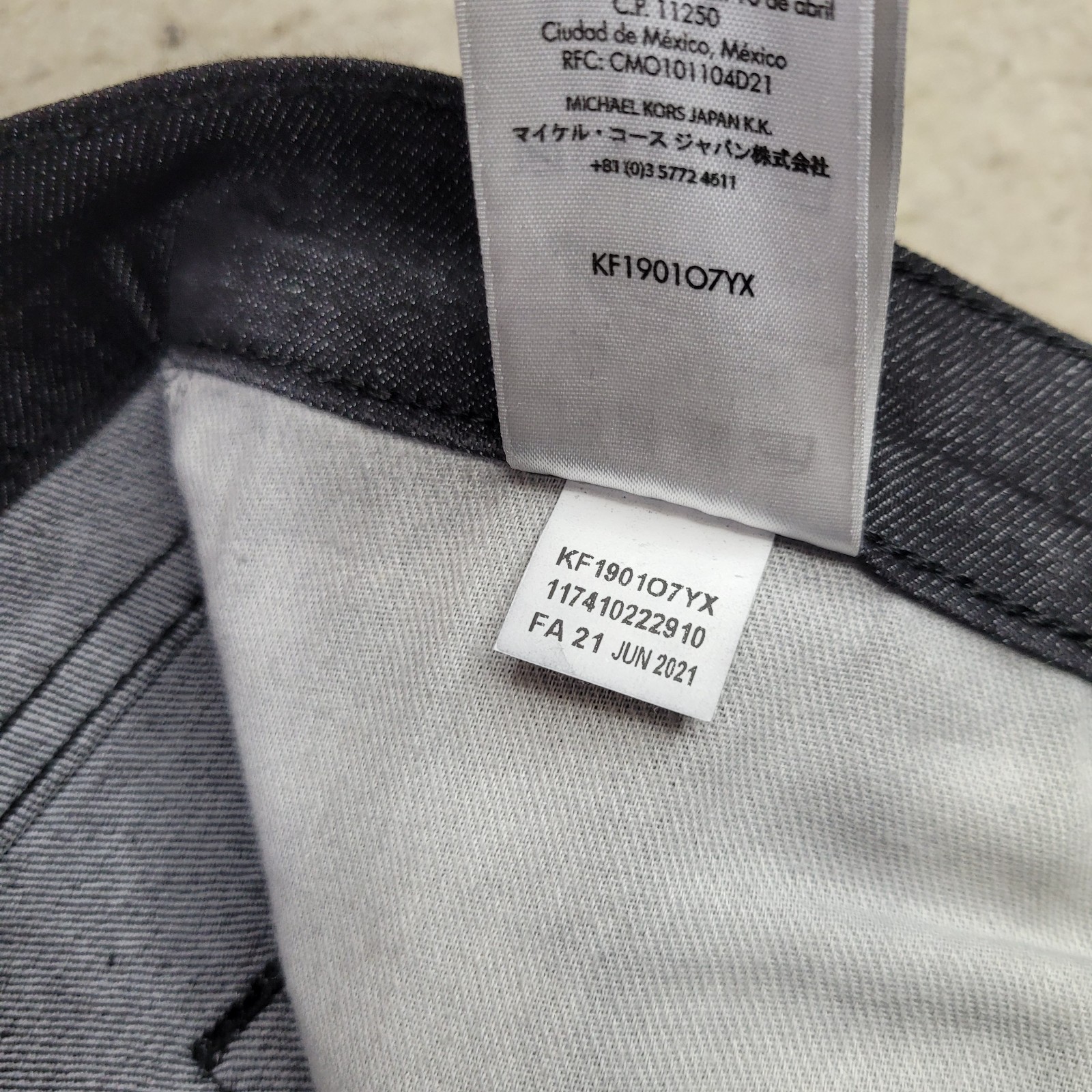 Michael Kors Parker Slim Fit Stretch Black Denim Jeans 36×30 Stretch NEW