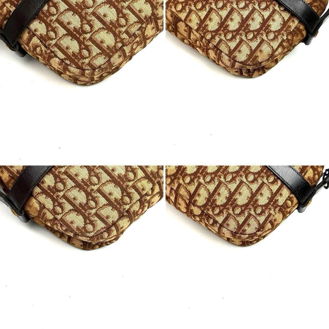 Christian Dior Bag Dior Shoulder Trotter Canvas Leather Brown rh0784874056