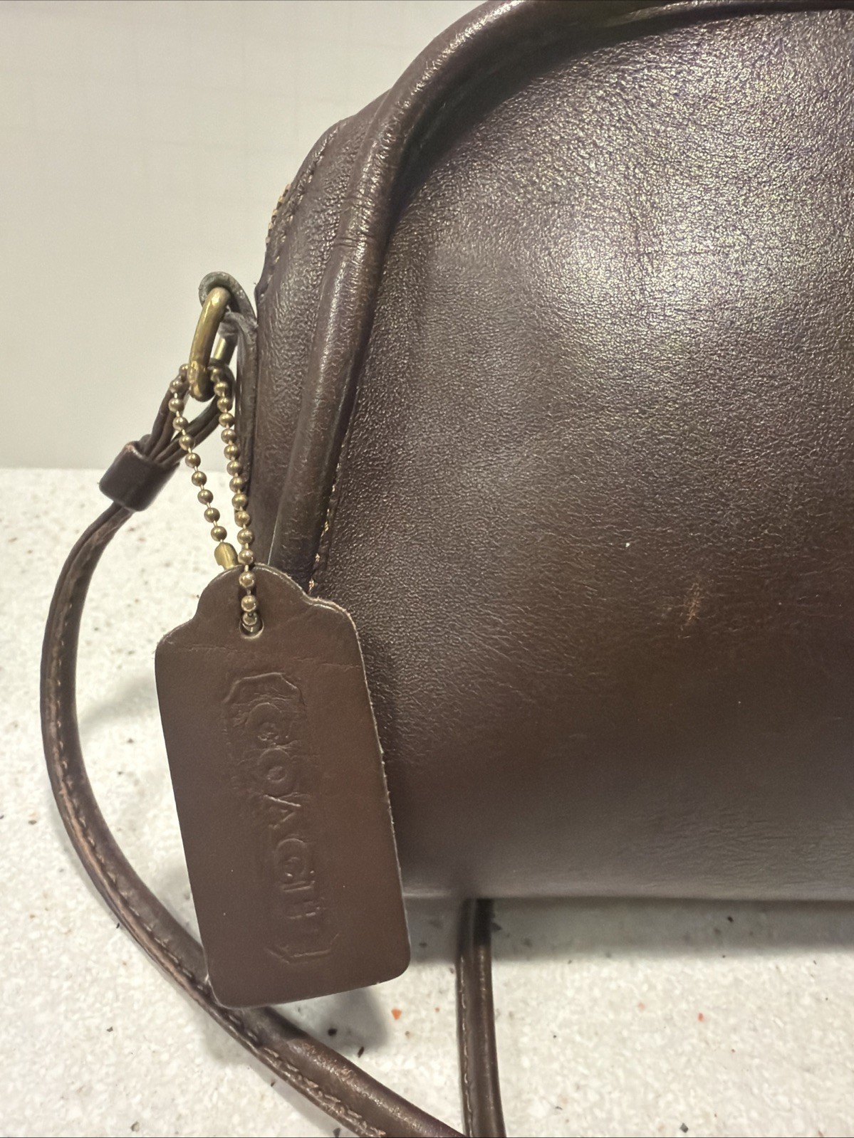 Vintage COACH 9017 Brown Crossbody Bag Mini Purse 7”x6”
