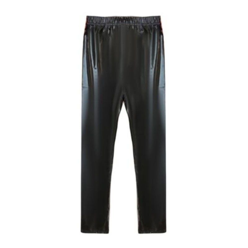 Black PVC-Romper Pants W/ Leather No2-Catsuit Faux Leather PVC Wet Look M-2XL