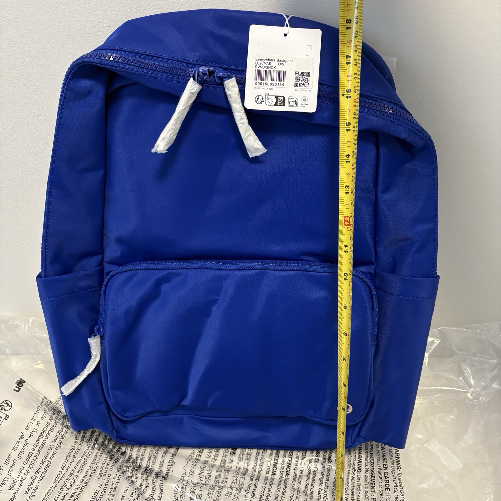 Lululemon Blue Everywhere Backpack 22L Tech Canvas Nylon Padded NEW