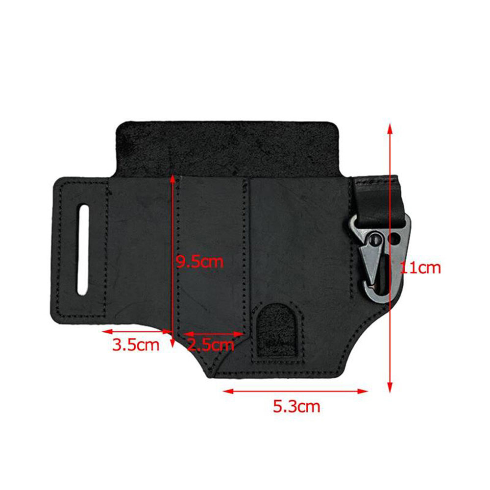 Crazy-horse Leather Pocket Waist Bag Cell Phone EDC Holster Belt Loop Organizer