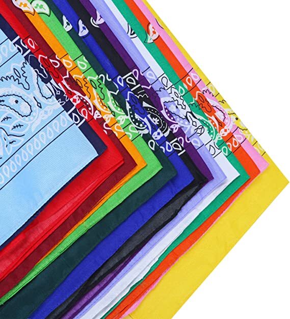 3-12 Pcs 100% Cotton Paisley Print Bandana Head Warp Scarf Headband Neck Cover