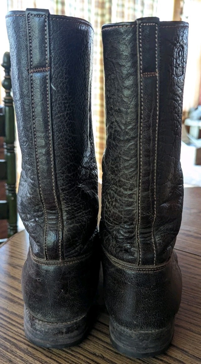 Arandu Argentina Handmade Brown Leather Riding Boots Tall 12.75″ T – 10″ L Foot